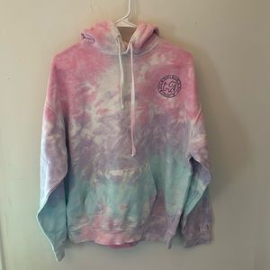 Puppie Love Rescue Tie  Dye Hoodie Sweatshirt Size L. EUC